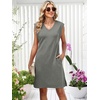image:imageANRABESS Summer Dresses for Women Casual V Neck Sleeveless Split WrinkleFree Mini Tank Dress Beach Vacation Short SundressGrey