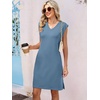 image:imageANRABESS Summer Dresses for Women Casual V Neck Sleeveless Split WrinkleFree Mini Tank Dress Beach Vacation Short SundressGrey Blue