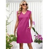 image:imageANRABESS Summer Dresses for Women Casual V Neck Sleeveless Split WrinkleFree Mini Tank Dress Beach Vacation Short SundressHot Pink