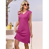 image:imageANRABESS Summer Dresses for Women Casual V Neck Sleeveless Split WrinkleFree Mini Tank Dress Beach Vacation Short SundressHot Pink
