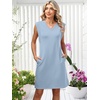 image:imageANRABESS Summer Dresses for Women Casual V Neck Sleeveless Split WrinkleFree Mini Tank Dress Beach Vacation Short SundressLight Blue