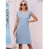 image:imageANRABESS Summer Dresses for Women Casual V Neck Sleeveless Split WrinkleFree Mini Tank Dress Beach Vacation Short SundressLight Blue
