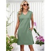 image:imageANRABESS Summer Dresses for Women Casual V Neck Sleeveless Split WrinkleFree Mini Tank Dress Beach Vacation Short SundressLight Green