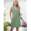image:imageANRABESS Summer Dresses for Women Casual V Neck Sleeveless Split WrinkleFree Mini Tank Dress Beach Vacation Short SundressLight Green
