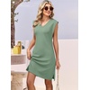 image:imageANRABESS Summer Dresses for Women Casual V Neck Sleeveless Split WrinkleFree Mini Tank Dress Beach Vacation Short SundressLight Green