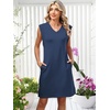 image:imageANRABESS Summer Dresses for Women Casual V Neck Sleeveless Split WrinkleFree Mini Tank Dress Beach Vacation Short SundressNavy Blue