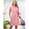 image:imageANRABESS Summer Dresses for Women Casual V Neck Sleeveless Split WrinkleFree Mini Tank Dress Beach Vacation Short SundressPink