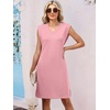 image:imageANRABESS Summer Dresses for Women Casual V Neck Sleeveless Split WrinkleFree Mini Tank Dress Beach Vacation Short SundressPink