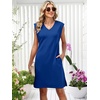 image:imageANRABESS Summer Dresses for Women Casual V Neck Sleeveless Split WrinkleFree Mini Tank Dress Beach Vacation Short SundressRoyal Blue
