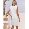 image:imageANRABESS Summer Dresses for Women Casual V Neck Sleeveless Split WrinkleFree Mini Tank Dress Beach Vacation Short SundressWhite