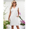 image:imageANRABESS Summer Dresses for Women Casual V Neck Sleeveless Split WrinkleFree Mini Tank Dress Beach Vacation Short SundressWhite