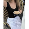 image:imageANRABESS Tank Tops for Women Lace TrimV Neck Sleeveless Fitted ShirtsComfy Rib Knit Clothes for Lounge Travel Summer DailyBlack