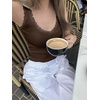image:imageANRABESS Tank Tops for Women Lace TrimV Neck Sleeveless Fitted ShirtsComfy Rib Knit Clothes for Lounge Travel Summer DailyCoffee