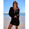 image:imageANRABESS Women Beach Crochet Cover Ups Summer Knit Swimwear Mesh Bathing Suit Hollow Out Dress 2026 Vacation SwimsuitBlack
