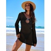 image:imageANRABESS Women Beach Crochet Cover Ups Summer Knit Swimwear Mesh Bathing Suit Hollow Out Dress 2026 Vacation SwimsuitBlack