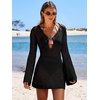 image:imageANRABESS Women Beach Crochet Cover Ups Summer Knit Swimwear Mesh Bathing Suit Hollow Out Dress 2026 Vacation SwimsuitBlack