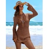 image:imageANRABESS Women Beach Crochet Cover Ups Summer Knit Swimwear Mesh Bathing Suit Hollow Out Dress 2026 Vacation SwimsuitBrown