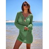 image:imageANRABESS Women Beach Crochet Cover Ups Summer Knit Swimwear Mesh Bathing Suit Hollow Out Dress 2026 Vacation SwimsuitGrass