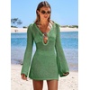 image:imageANRABESS Women Beach Crochet Cover Ups Summer Knit Swimwear Mesh Bathing Suit Hollow Out Dress 2026 Vacation SwimsuitGrass