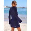 image:imageANRABESS Women Beach Crochet Cover Ups Summer Knit Swimwear Mesh Bathing Suit Hollow Out Dress 2026 Vacation SwimsuitNavy Blue