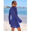 image:imageANRABESS Women Beach Crochet Cover Ups Summer Knit Swimwear Mesh Bathing Suit Hollow Out Dress 2026 Vacation SwimsuitRoyal Blue