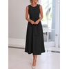 image:imageANRABESS Women Formal Sleeveless Midi Dress Elegant Belted ALine Cocktail Dress for Wedding Guest Work Party SummerBlack