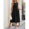 image:imageANRABESS Women Formal Sleeveless Midi Dress Elegant Belted ALine Cocktail Dress for Wedding Guest Work Party SummerBlack