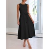 image:imageANRABESS Women Formal Sleeveless Midi Dress Elegant Belted ALine Cocktail Dress for Wedding Guest Work Party SummerBlack