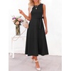 image:imageANRABESS Women Formal Sleeveless Midi Dress Elegant Belted ALine Cocktail Dress for Wedding Guest Work Party SummerBlack