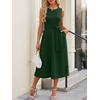 image:imageANRABESS Women Formal Sleeveless Midi Dress Elegant Belted ALine Cocktail Dress for Wedding Guest Work Party SummerDark Green