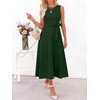 image:imageANRABESS Women Formal Sleeveless Midi Dress Elegant Belted ALine Cocktail Dress for Wedding Guest Work Party SummerDark Green