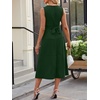 image:imageANRABESS Women Formal Sleeveless Midi Dress Elegant Belted ALine Cocktail Dress for Wedding Guest Work Party SummerDark Green