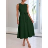 image:imageANRABESS Women Formal Sleeveless Midi Dress Elegant Belted ALine Cocktail Dress for Wedding Guest Work Party SummerDark Green