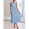 image:imageANRABESS Women Formal Sleeveless Midi Dress Elegant Belted ALine Cocktail Dress for Wedding Guest Work Party SummerLight Blue