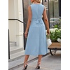 image:imageANRABESS Women Formal Sleeveless Midi Dress Elegant Belted ALine Cocktail Dress for Wedding Guest Work Party SummerLight Blue