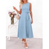 image:imageANRABESS Women Formal Sleeveless Midi Dress Elegant Belted ALine Cocktail Dress for Wedding Guest Work Party SummerLight Blue