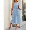 image:imageANRABESS Women Formal Sleeveless Midi Dress Elegant Belted ALine Cocktail Dress for Wedding Guest Work Party SummerLight Blue