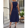 image:imageANRABESS Women Formal Sleeveless Midi Dress Elegant Belted ALine Cocktail Dress for Wedding Guest Work Party SummerNavy Blue