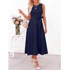 image:imageANRABESS Women Formal Sleeveless Midi Dress Elegant Belted ALine Cocktail Dress for Wedding Guest Work Party SummerNavy Blue