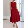 image:imageANRABESS Women Formal Sleeveless Midi Dress Elegant Belted ALine Cocktail Dress for Wedding Guest Work Party SummerRed
