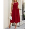 image:imageANRABESS Women Formal Sleeveless Midi Dress Elegant Belted ALine Cocktail Dress for Wedding Guest Work Party SummerRed