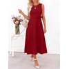image:imageANRABESS Women Formal Sleeveless Midi Dress Elegant Belted ALine Cocktail Dress for Wedding Guest Work Party SummerRed