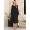 image:imageANRABESS Women Long Sleeve Midi Dress Crewneck Fall Fashion Casual Flowy ALine Long Dresses Vacation Outfit with PocketBlack