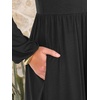 image:imageANRABESS Women Long Sleeve Midi Dress Crewneck Fall Fashion Casual Flowy ALine Long Dresses Vacation Outfit with PocketBlack