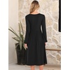 image:imageANRABESS Women Long Sleeve Midi Dress Crewneck Fall Fashion Casual Flowy ALine Long Dresses Vacation Outfit with PocketBlack