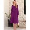 image:imageANRABESS Women Long Sleeve Midi Dress Crewneck Fall Fashion Casual Flowy ALine Long Dresses Vacation Outfit with PocketDeep Purple