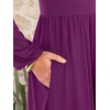 image:imageANRABESS Women Long Sleeve Midi Dress Crewneck Fall Fashion Casual Flowy ALine Long Dresses Vacation Outfit with PocketDeep Purple