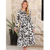 image:imageANRABESS Women Long Sleeve Midi Dress Crewneck Fall Fashion Casual Flowy ALine Long Dresses Vacation Outfit with PocketFloral Black