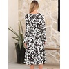 image:imageANRABESS Women Long Sleeve Midi Dress Crewneck Fall Fashion Casual Flowy ALine Long Dresses Vacation Outfit with PocketFloral Black