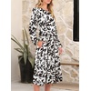 image:imageANRABESS Women Long Sleeve Midi Dress Crewneck Fall Fashion Casual Flowy ALine Long Dresses Vacation Outfit with PocketFloral Black